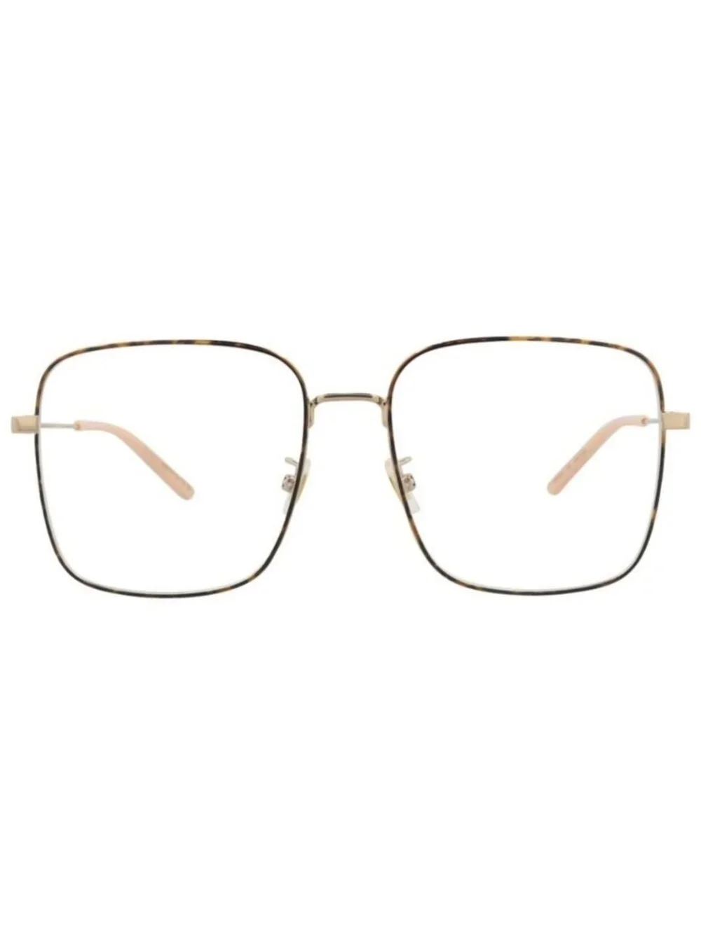 New Gucci Womens Square/Rectangle Gold Gold Transparent Fashion Designer Eyeglas